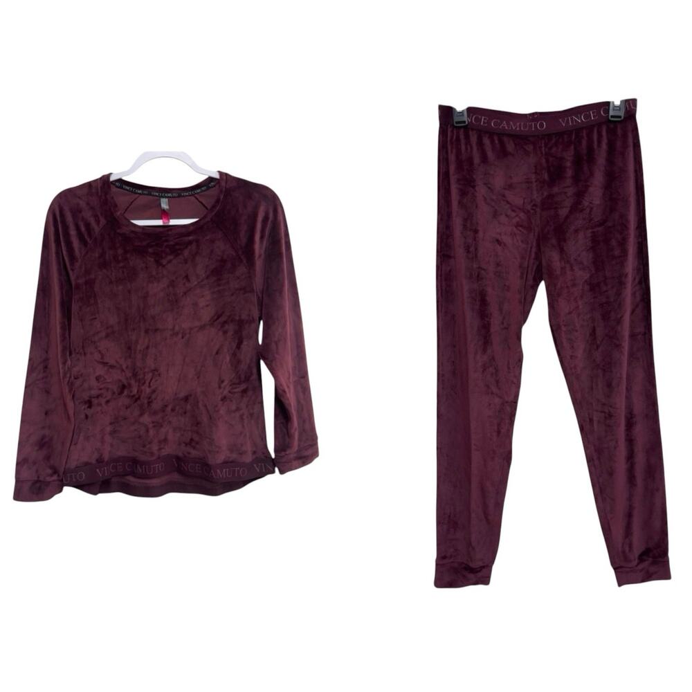 Vince Camuto Velour Lounge Set Burgundy Small 2 Piece